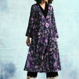true Browns Black Printed Angrakha Jacket-image-7