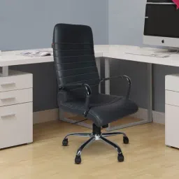 Adiko Systems Grey Leatherette High Back Executive Chair-57