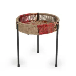 Home4U Jaipuri Woven Multicolor Iron Weave Side Stool-image-33