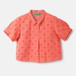 United Colors of Benetton Kids Coral Self Design Top-image-51