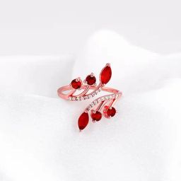 GIVA 925 Sterling Silver Rose Gold Lover's Cross Ring Adjustable For Women-image-92