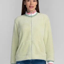 Being Human Green High Neck Sweatshirt-image-1