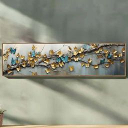 Art Street Multicolor Canvas Butterfly Painting-25