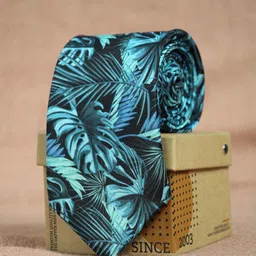 Tossido Men Steel & Black Printed Microfiber Broad Tie-picture-15