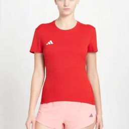 adidas Red Plain Sports T-Shirt-15