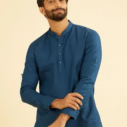Manyavar Men Solid Festive Cotton Short Kurta-picture-41