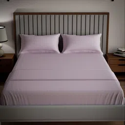 Mulberry Living serenity solids Peach Cotton 250 TC King Bedsheet Set 2.74 m x 2.74 m-32