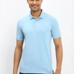 Allen Solly Blue Cotton Regular Fit Polo T-Shirt-image-81