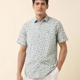 U.S. Polo Assn. Grey Cotton Regular Fit Printed Shirt-image-47