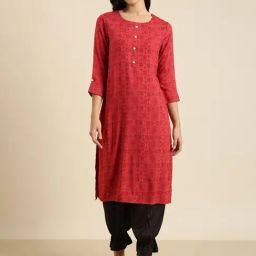 SHOWOFF Red Printed Kurta-picture-33