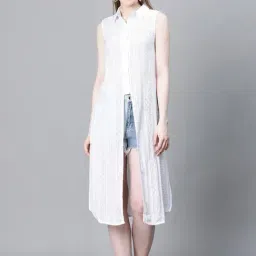 Oxolloxo White Self Design Cover Up-image-9