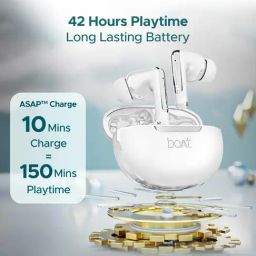 Boat Airdopes 141 ANC In Ear BT Earbuds with 32 dB ANC & 42 Hrs Playback (White, True Wireless) image 3