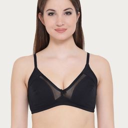 Clovia Comfy Stretchable Cotton Bra In Black-56
