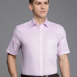 Louis Philippe Self Design Slim Fit Pure Cotton Formal Shirt-image-75