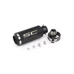 RA Accessories Black SC Mini with Silver Strip Silencer Exhaust for Yamaha Saluto RX-picture-25