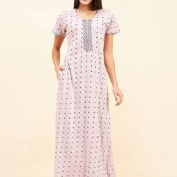 Sweet Dreams Rose Printed Cotton Night Dress-image-68