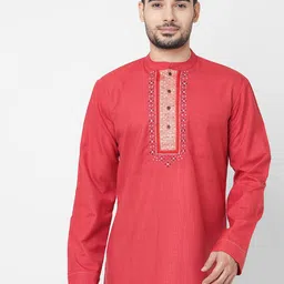 Arch element Men Floral Printed Festive Cotton Straight Kurta-picture-39