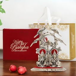 INTERNATIONAL GIFT Silver-Toned Laxmi Ganesh Religious Idol Showpiece-image-98