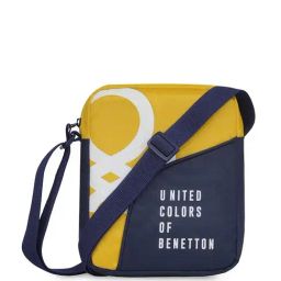 United Colors of Benetton Aquino Yellow & Navy Polyester Printed Cross Body Bag-picture-12