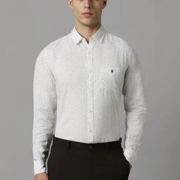 Louis Philippe White Cotton Slim Fit Printed Shirt-picture-47