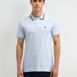 Arrow Sport Blue Cotton Regular Fit Polo T-Shirt-image-45