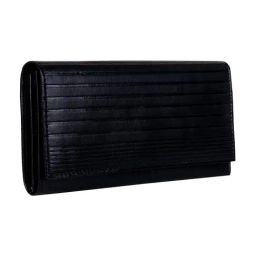 Abeeza Black Textured Wallet for Women-15