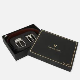 Van Heusen Black & Brown Leather Reversible Belt for Men-image-31