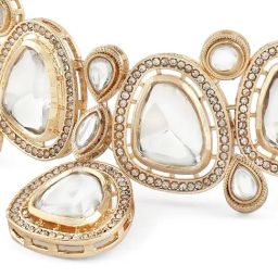 Zaveri Pearls Dazzling Stones & Austrian Diamonds Choker Necklace Earring & Ring Set-ZPFK16767 image 3