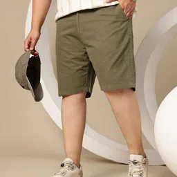 Sztori Men Plus Size Pure Cotton Chino Shorts-image-80
