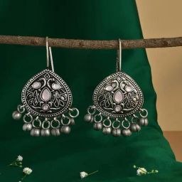 Fida Red Bridal Kundan Drop Earrings for Women-15