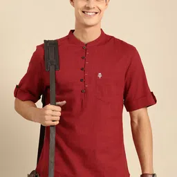 Anouk Men Red Solid Kurta-picture-20