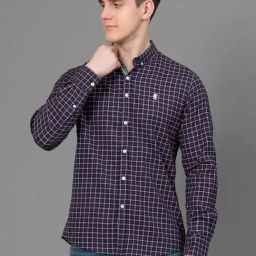 Red Tape Navy Regular Fit Check Shirt-18