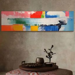 Art Street Multicolor Canvas Creative Abstract Colors Painting-0