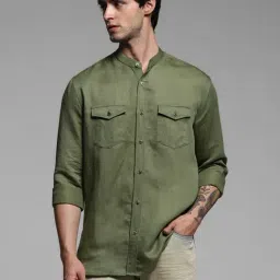Jack & Jones Green Regular Fit Shirts-image-93