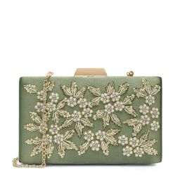 Lavie Green Embellished Clutch-21