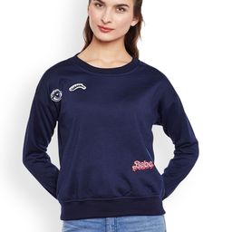 Belle Fille Women Navy Blue Solid Sweatshirt-image-53