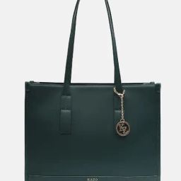 Kazo Dark Green Solid Large Tote Handbag-3