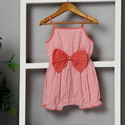 Budding Bees Girls Pink Cotton Regular Fit Jumpsuit-image-4