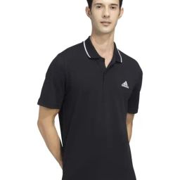 Adidas Black Cotton Regular Fit Sports Polo-picture-13
