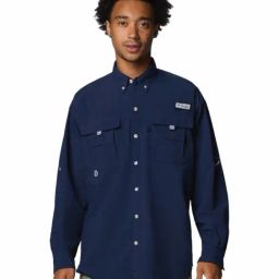 Columbia Mens Navy Blue Omni-Shade Broad Spectrum Bahama II Shirt-image-83