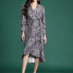 DressBerry Animal Print Midi Wrap Dress-image-52