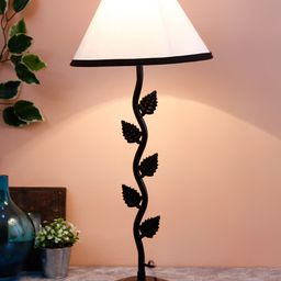 Devansh White & Black Solid Bedside Table Lamp with Shade-8