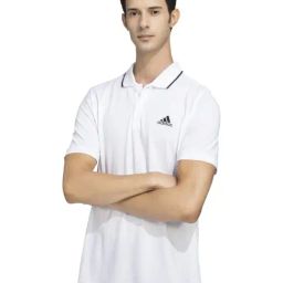 Adidas White Cotton Regular Fit Sports Polo-image-66