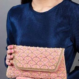 Odette Pink Embellished Clutch-image-49
