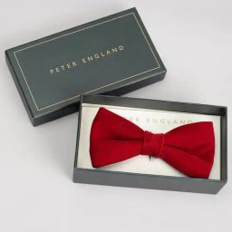 Peter England Red Polyester Bow Tie-24