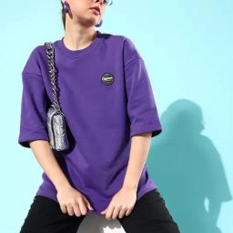 Difference of Opinion Violet Fleece Oversized Sweatshirt-image-60