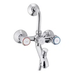 Plato Metalic Finish Forged Half Turn Fitting Deluxe Wall Mixer 3 In 1 With Bend, D 015-image-81