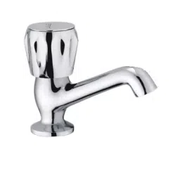Plato Metalic Finish Forged Half Turn Fitting Lotus Pillar Cock High Neck, L 001 B-10
