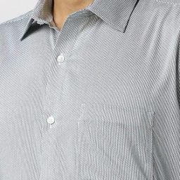Van Heusen Grey Cotton Regular Fit Self Pattern Shirt image 4