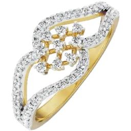 EMORI 14k Yellow Gold Lab Grown Diamond Statement Ring for Women-14